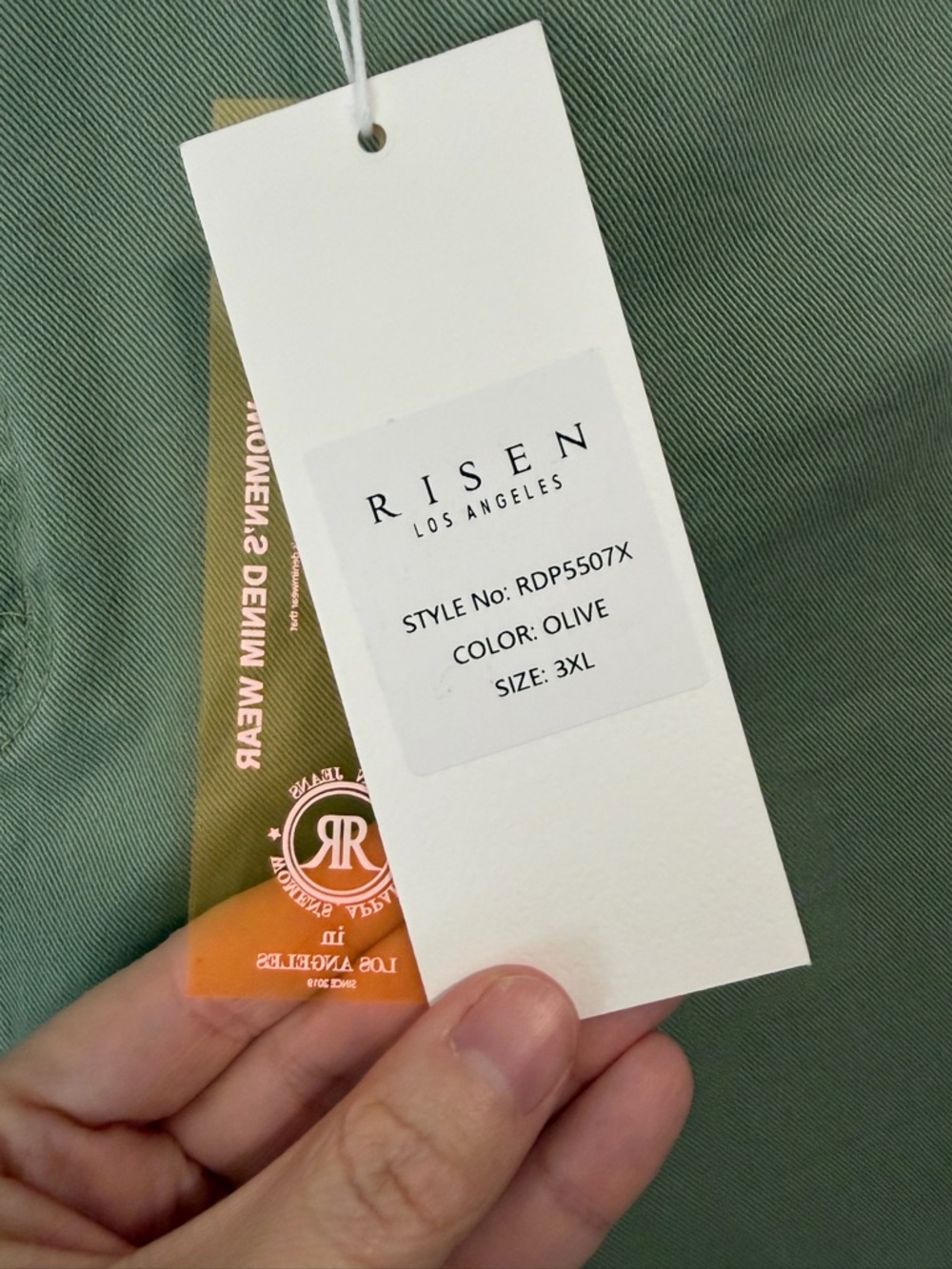 Sage Green Risen Straight Leg Jeans - Picture 4 of 10